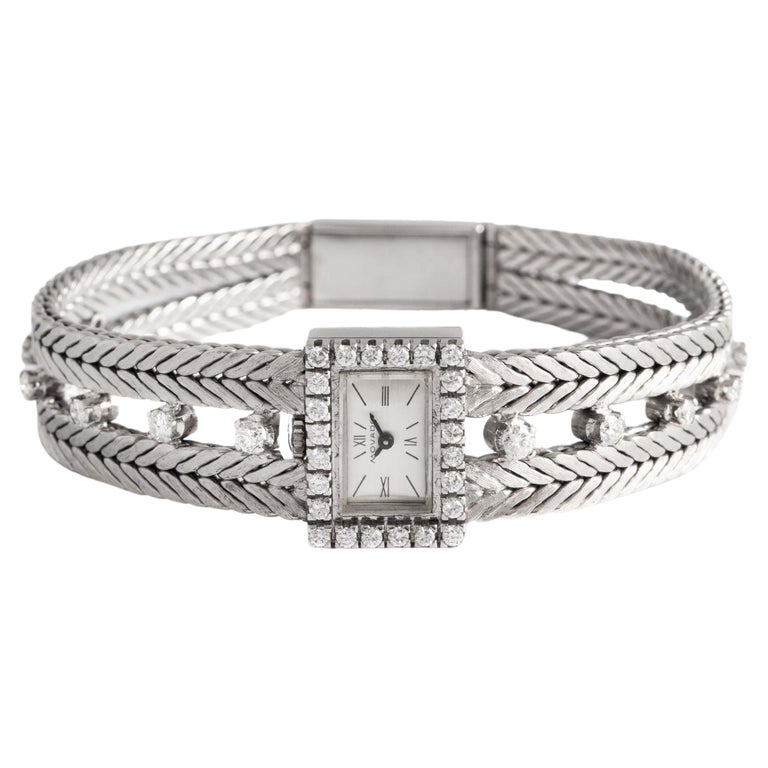 Movado Diamond 18K white gold wristwatch  For Sale