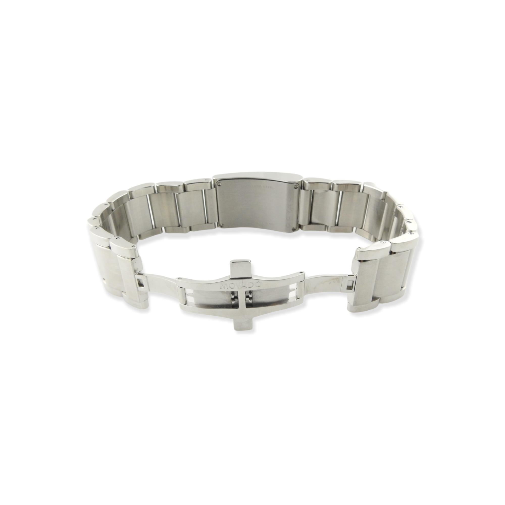 Men's Movado Diamond Elliptica Stainless Watch 84 C1 1481 W/ Box