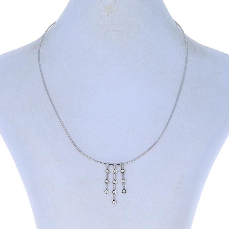 Taille ronde Movado Diamond Journey Dangle Necklace & Earrings 15 3/4