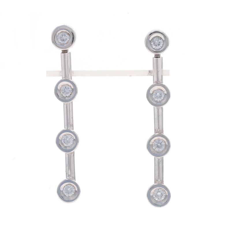Round Cut Movado Diamond Journey Dangle Necklace & Earrings 15 3/4