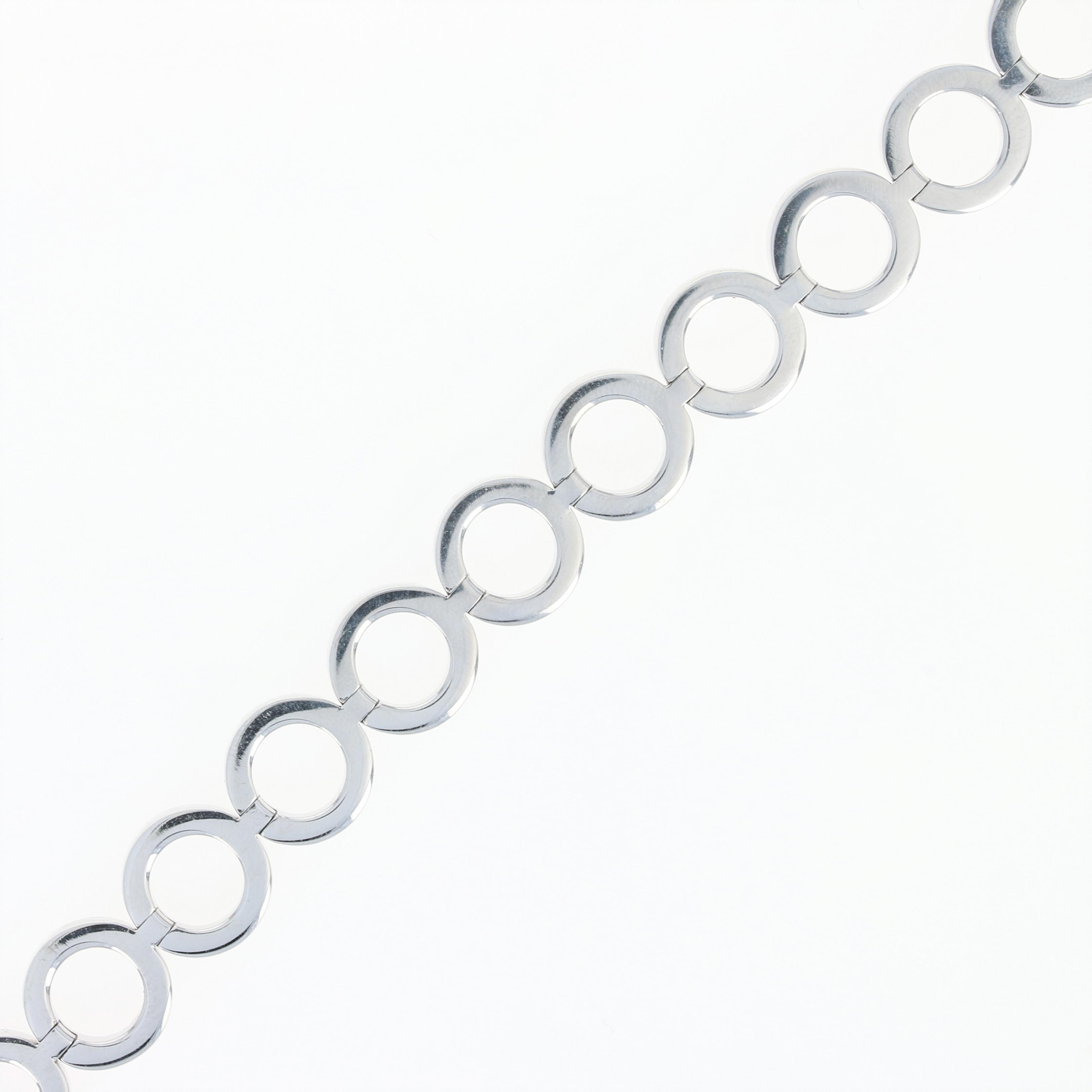 Movado Diamond Link Bracelet, 18 Karat White Gold Round Cut 1.08 Carat 3