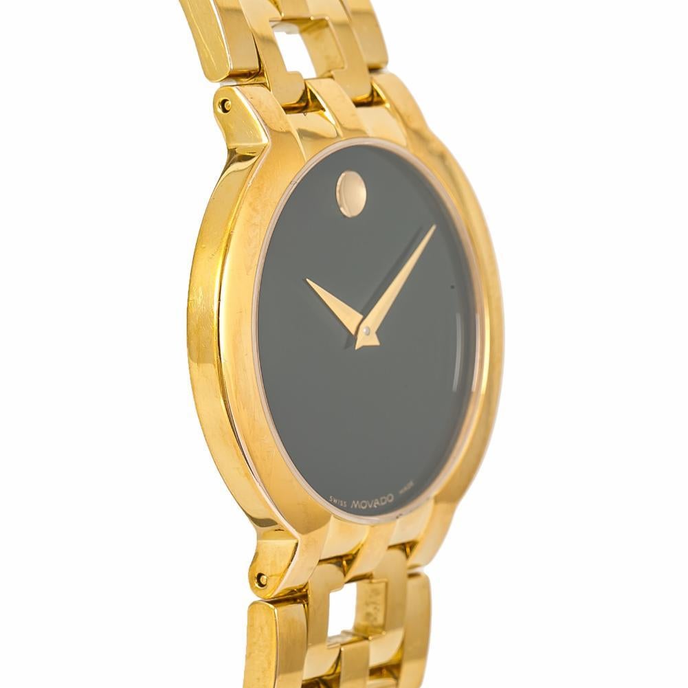 Movado Esperanza 8419861 Mens Watch Quartz Gold Plated 32mm