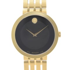 Movado Esperanza Museum Steel Black Dial Quartz Mens Watch 0607059