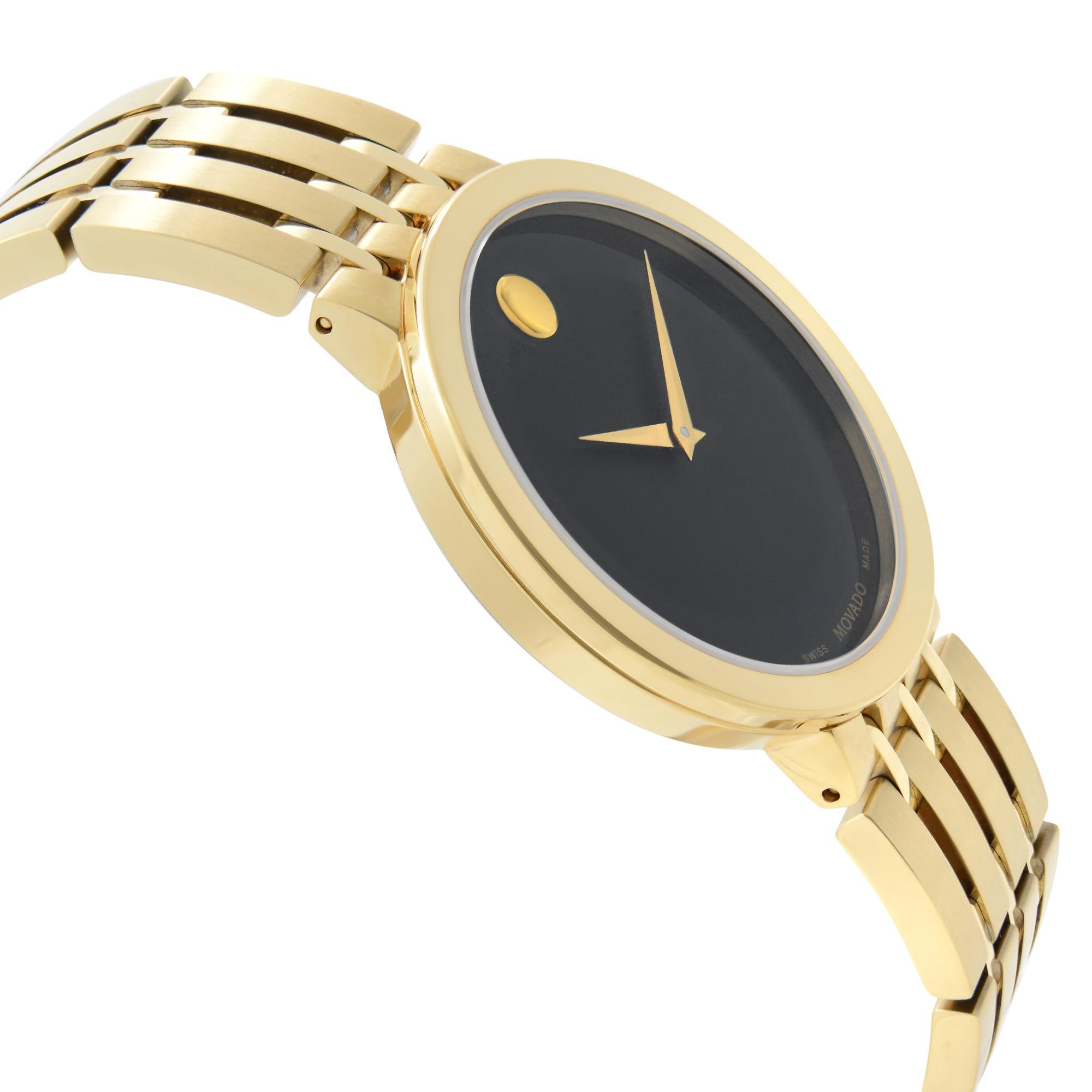 Movado Esperanza Museum Acciaio Quadrante Nero Quarzo Orologio Uomo 0607059 in vendita 1