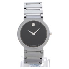 Movado Fiero Tungsten Carbide Watch, Stainless Steel, Collectable Design.