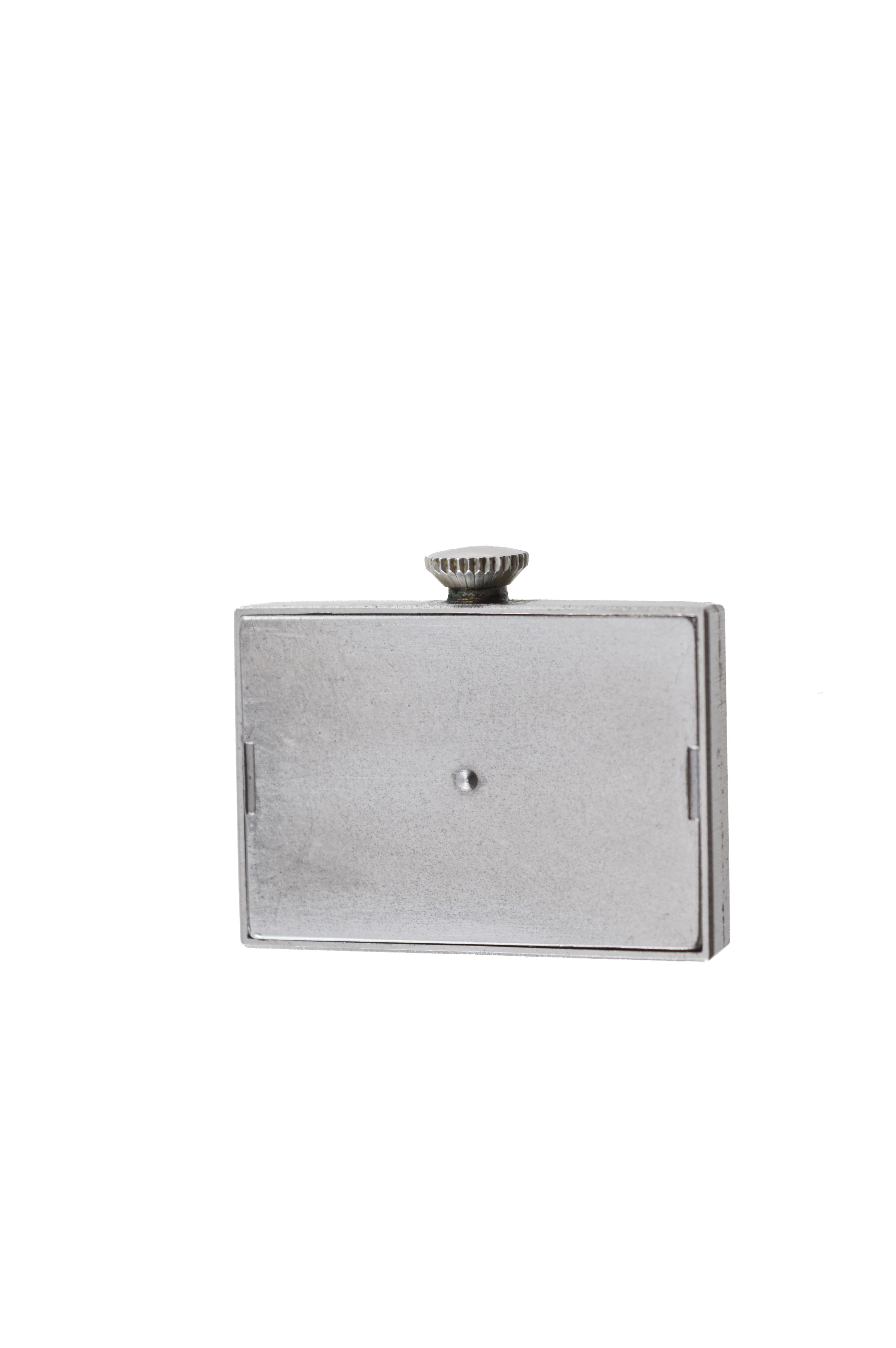 Movado for Shreve Crump & Low Co. Stainless Steel Art Deco Tank Style 1940's For Sale 11