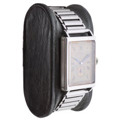 Movado for Shreve Crump & Low Co. Stainless Steel Art Deco Tank Style 1940's