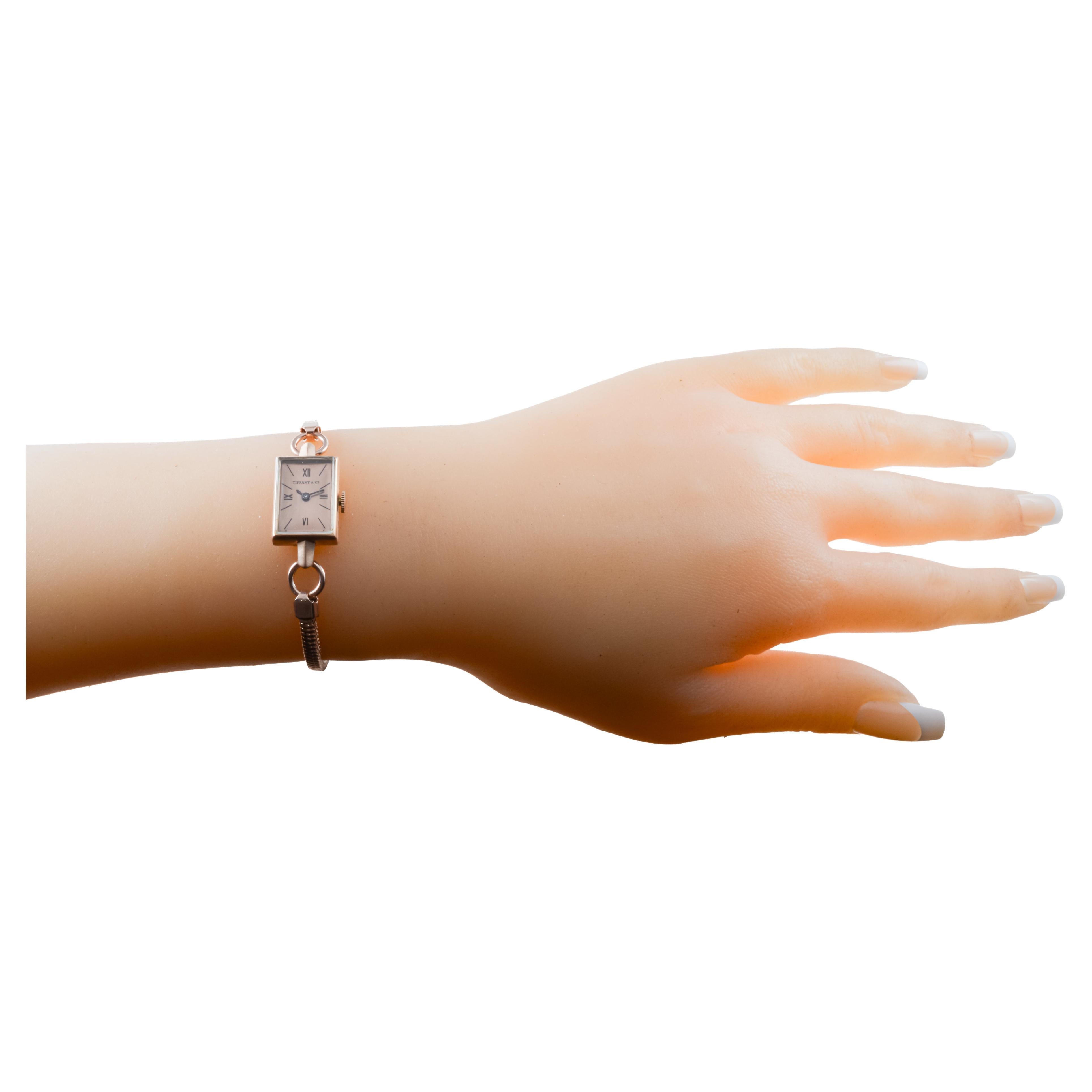 Movado for Tiffany & Co. 14Kt Solid Rose Golding Co. Ladies Art Deco Watch circa, 1940 en vente 9