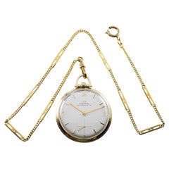 Movado for Tiffany & Co. 14Kt. Yellow Gold Art Deco Style Pocket Watch, 1940s