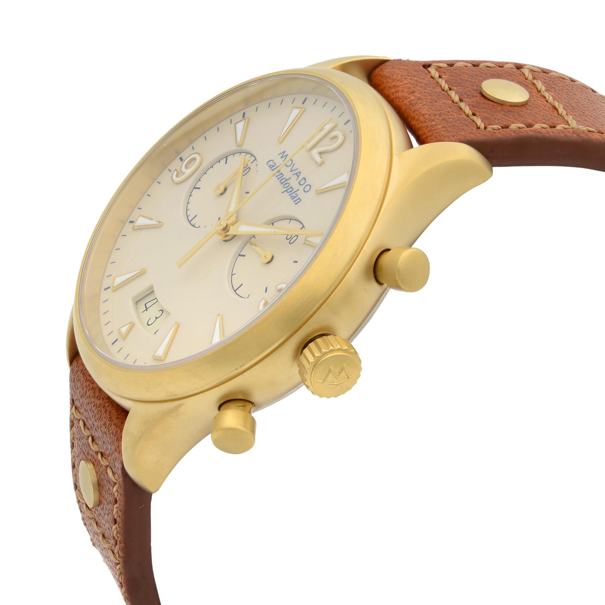 Women's Movado Heritage Calendoplan Chronograph Ivory Dial Quartz Ladies Watch 3650025