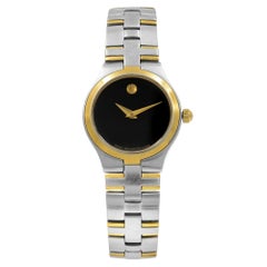 Used Movado Juro Black Dial Stainless Steel Quartz Ladies Watch 0605031