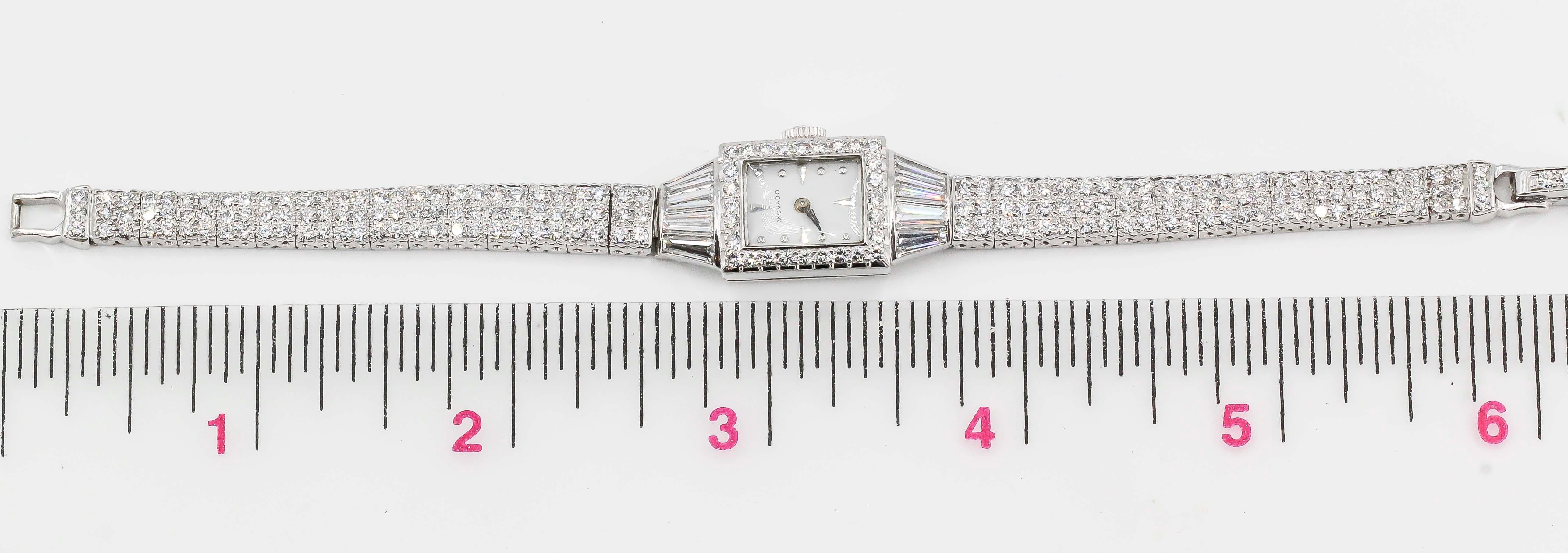 Movado Ladies Platinum Diamond Mechanical Wristwatch 3