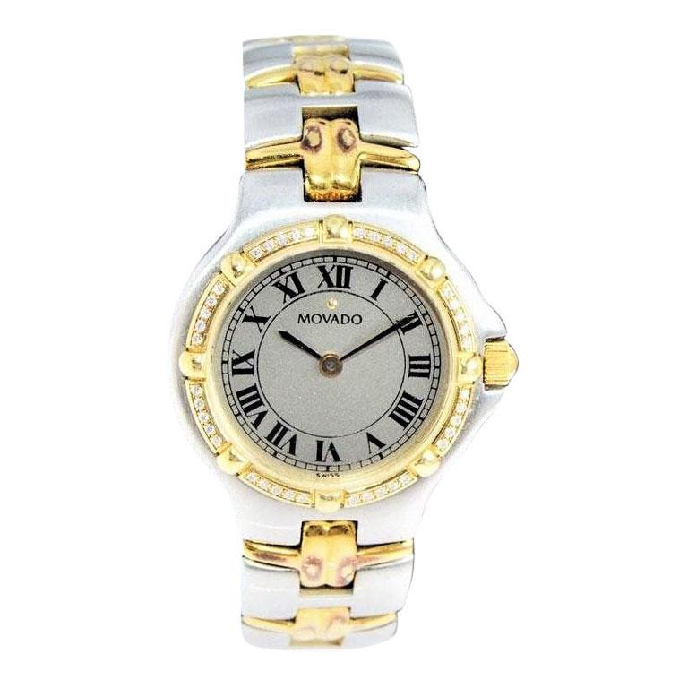 Movado Lady Dress Watch Steel and 18Kt. Gold, circa 1990's