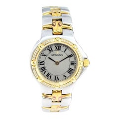 Montre habillée Movado pour femme en acier et or 18 carats Or, vers les années 1990