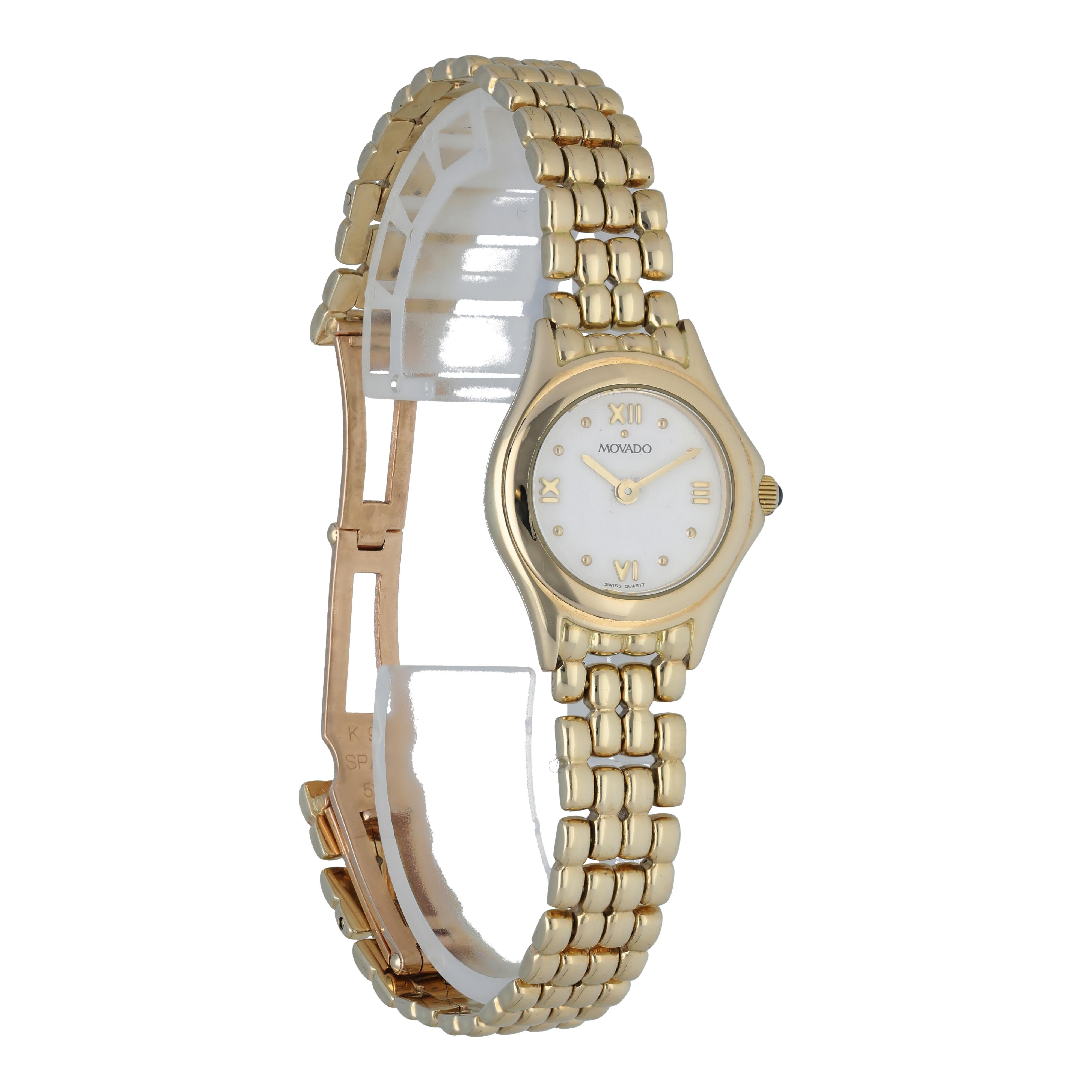 Movado Lumeti 74259811 Yellow Gold Ladies Watch In Excellent Condition For Sale In New York, NY