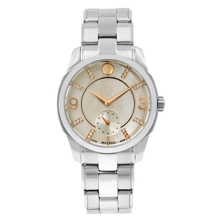 Montre Femme Movado Cadran Noir Inox - Occasion En Bon état - Pile Neuve