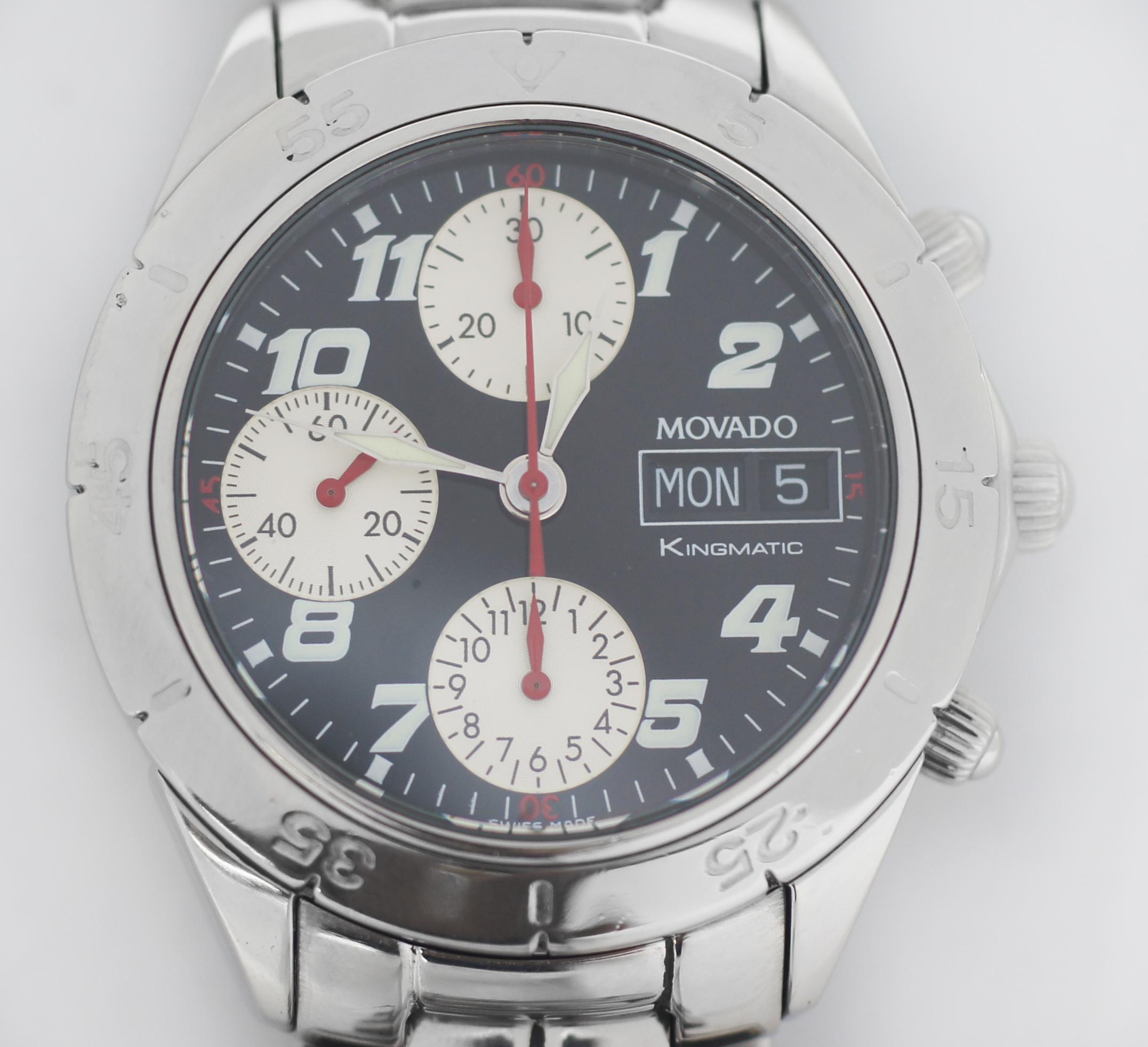 Men's Movado Mens Kingmatic Chrono Valjoux 7750 Watch For Sale
