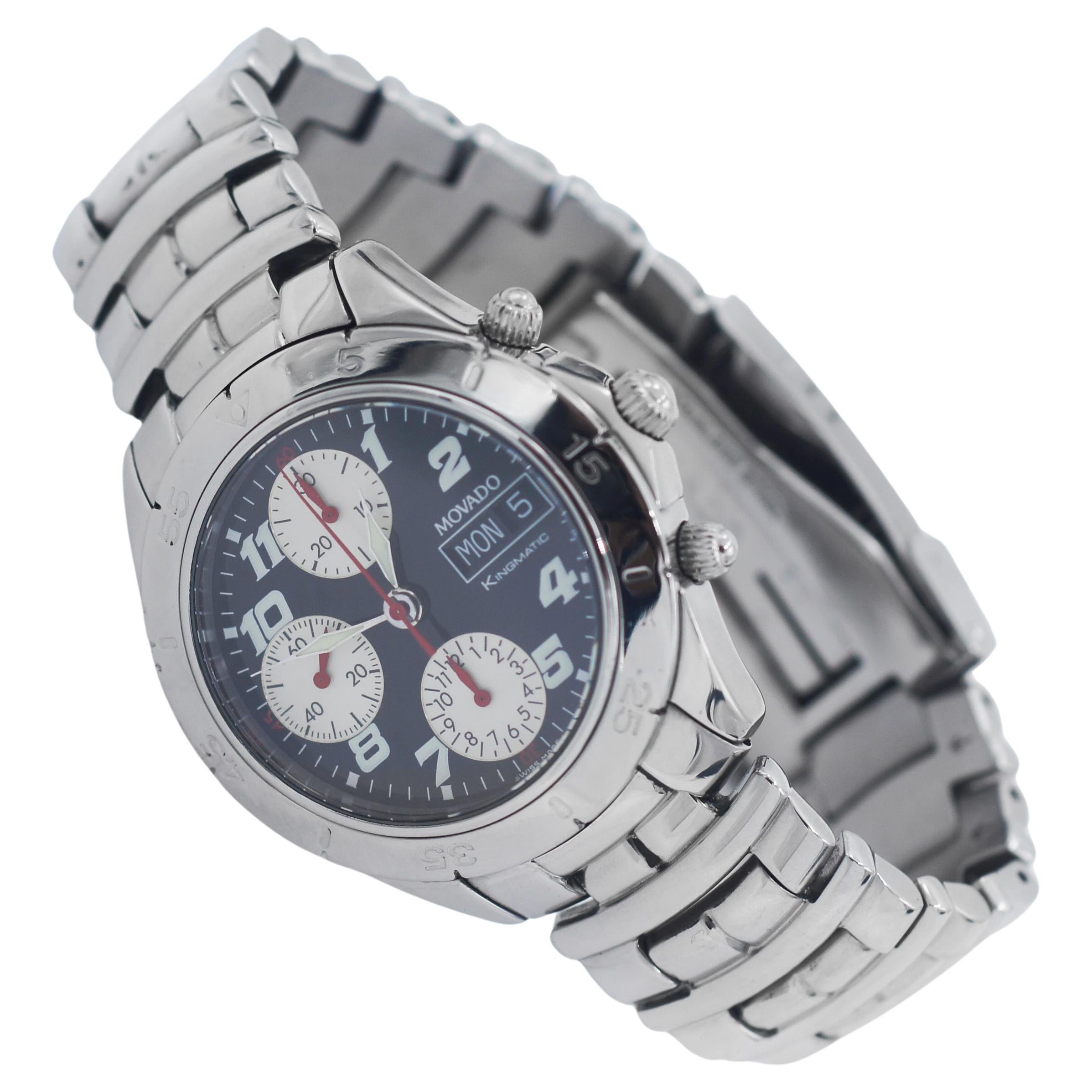 Movado Mens Kingmatic Chrono Valjoux 7750 Watch For Sale