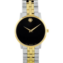 Movado Men's Museum Classic Black Dial Two-Tone Watch 0607200