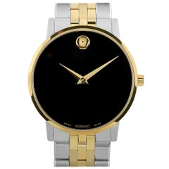 Movado Men's Museum Classic Black Dial Two-Tone Watch 0607200