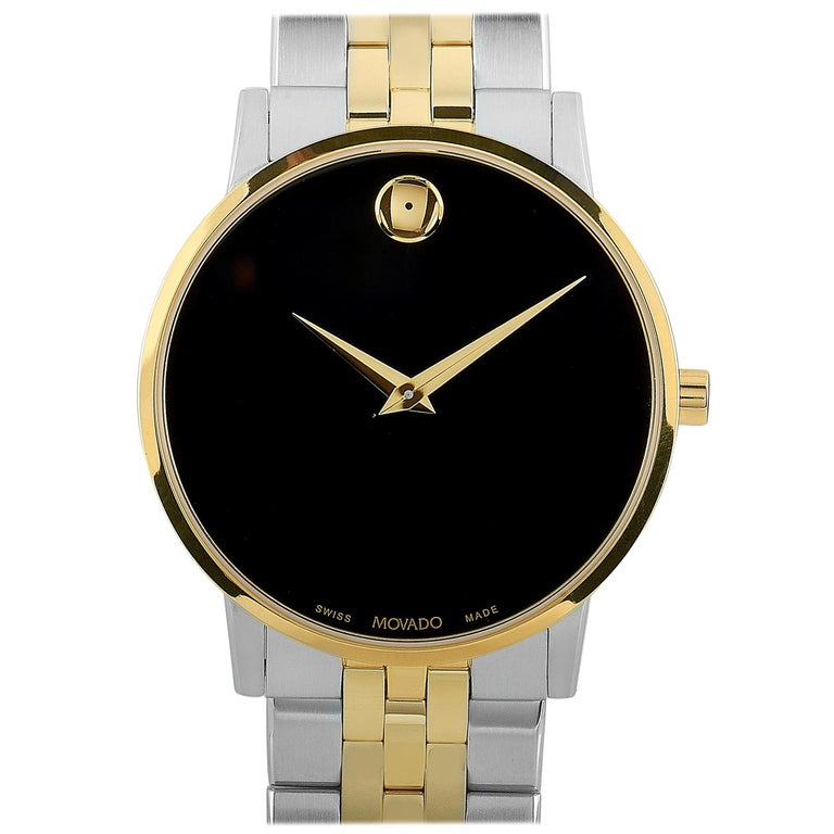 Movado Men's Museum Classic Black Dial Two-Tone Watch 0607200 at