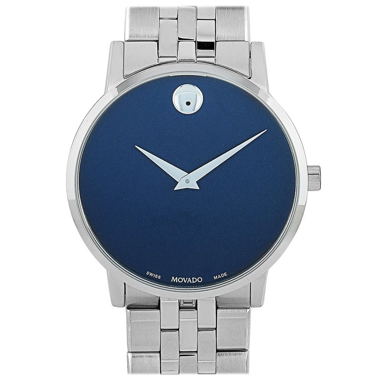Movado Men's Museum Classic Blue Dial Stainless Steel Watch 0607212 at