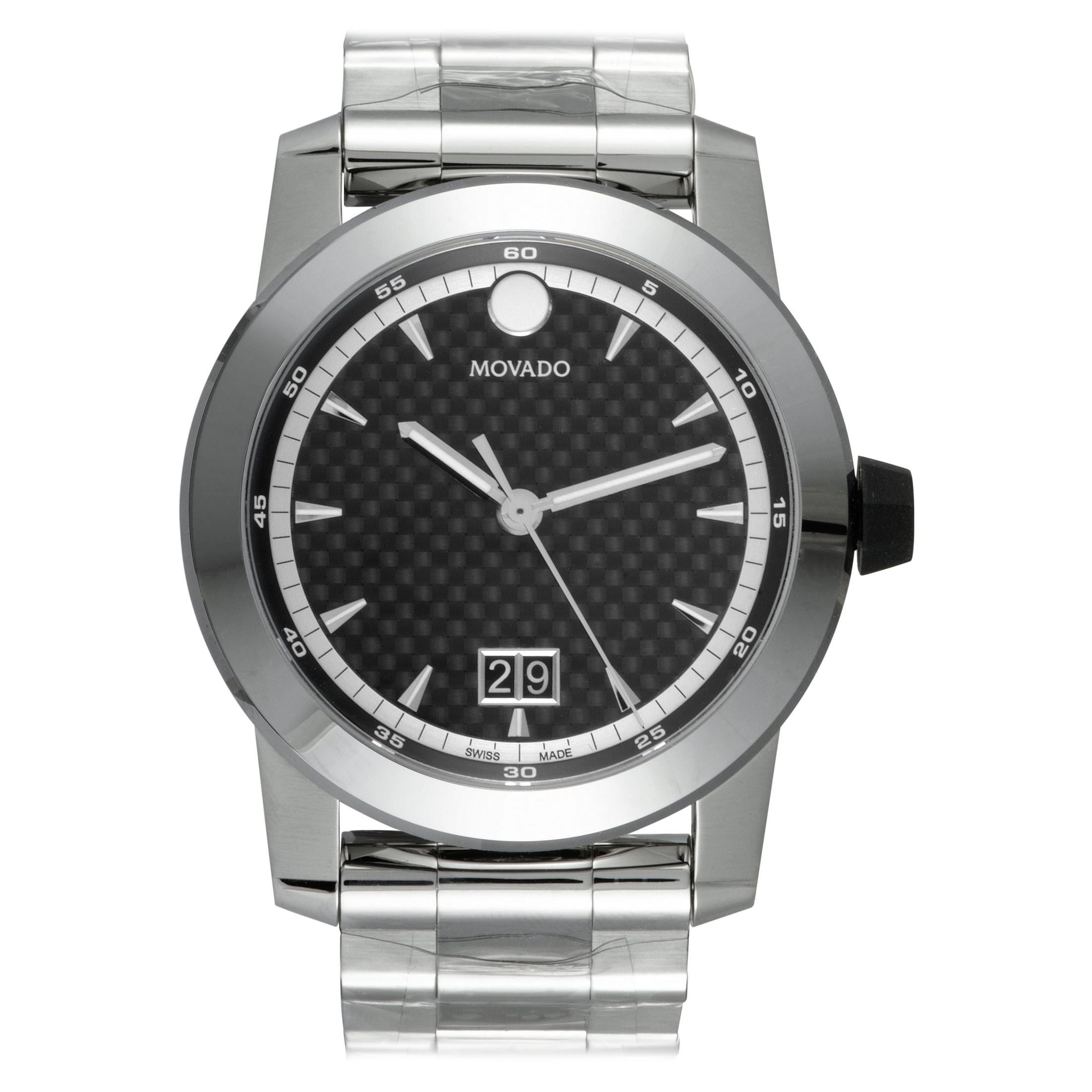 Movado Men's Vizio Black Dial Stainless Steel Watch 607050