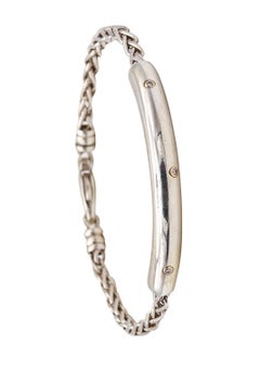 Bracciale tubolare Movado Modernism in argento 925 con 3 diamanti Vs.