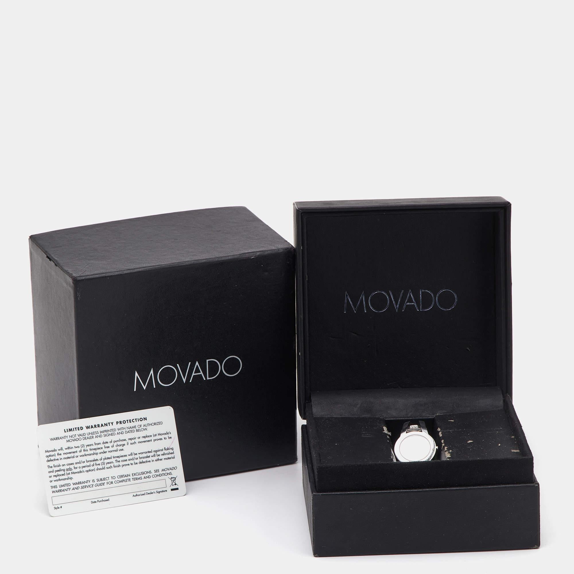 Movado Mother Of Pearl Stainless Steel Diamond Amorosa 84 E4 1842 Women's Wristw 3