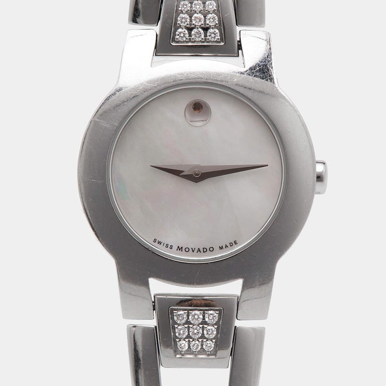 Movado Mother Of Pearl Stainless Steel Diamond Amorosa 84 E4  display picture 3