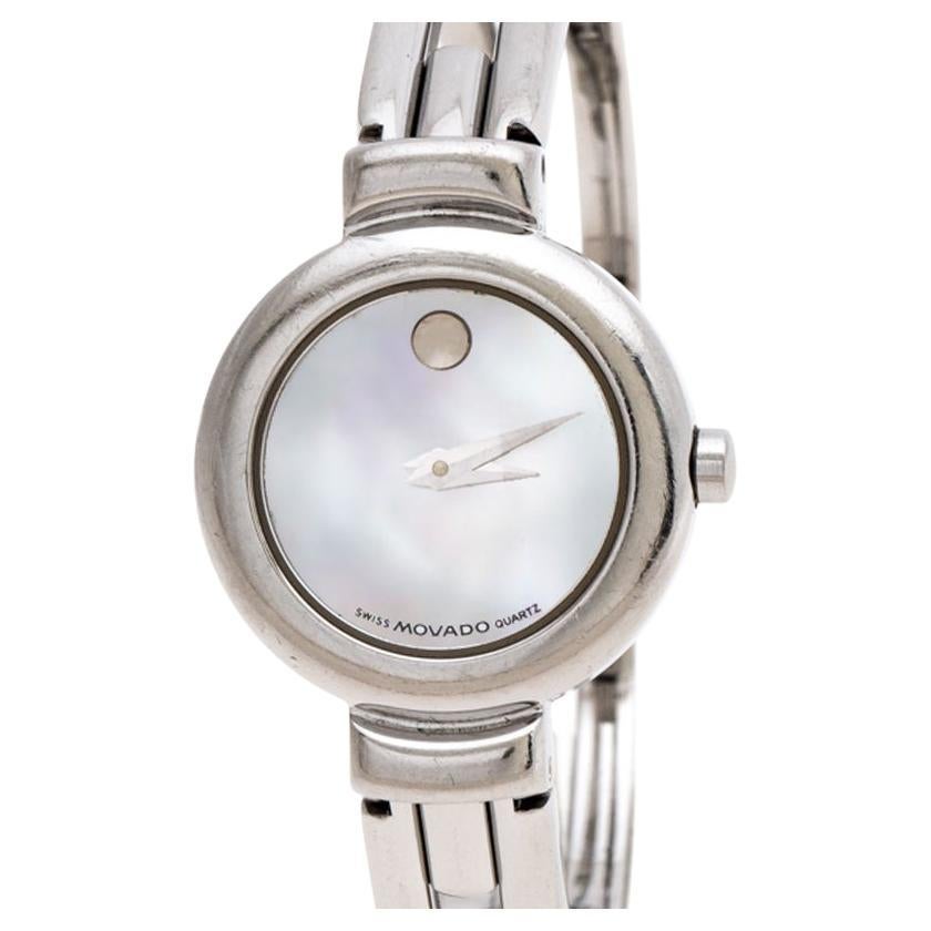 Movado Mother of Pearl Stainless Steel Harmony Women's Wristwatch 23mm For Sale