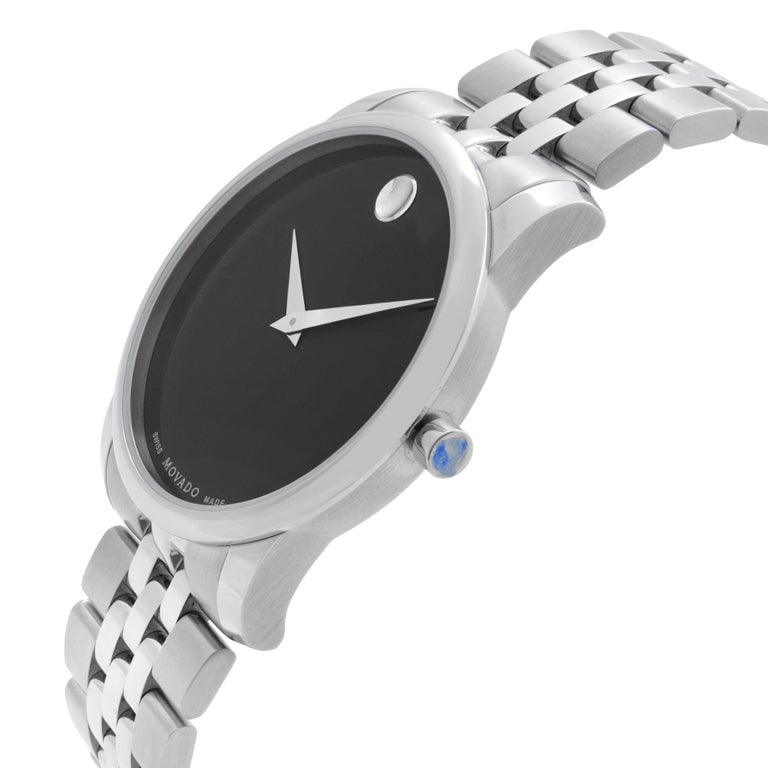 Movado Museum Steel Black Dial Quartz Mens Watch 0606504 at