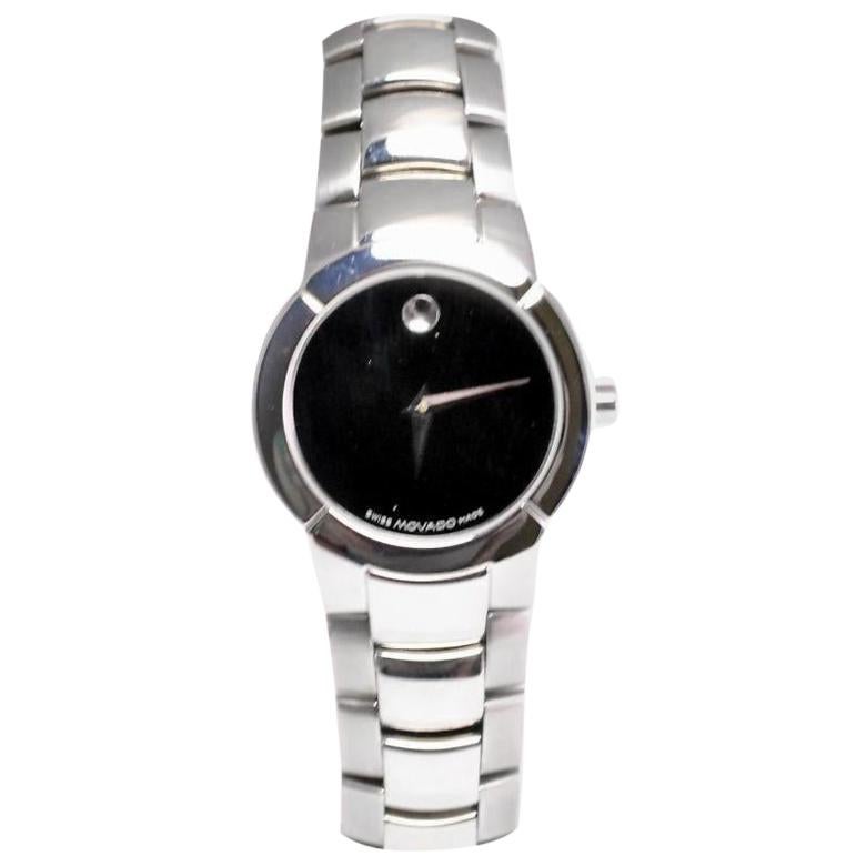 Movado Museum 84-A1-1842 Women's Quartz Watch Black Dial Stainless Steel For Sale