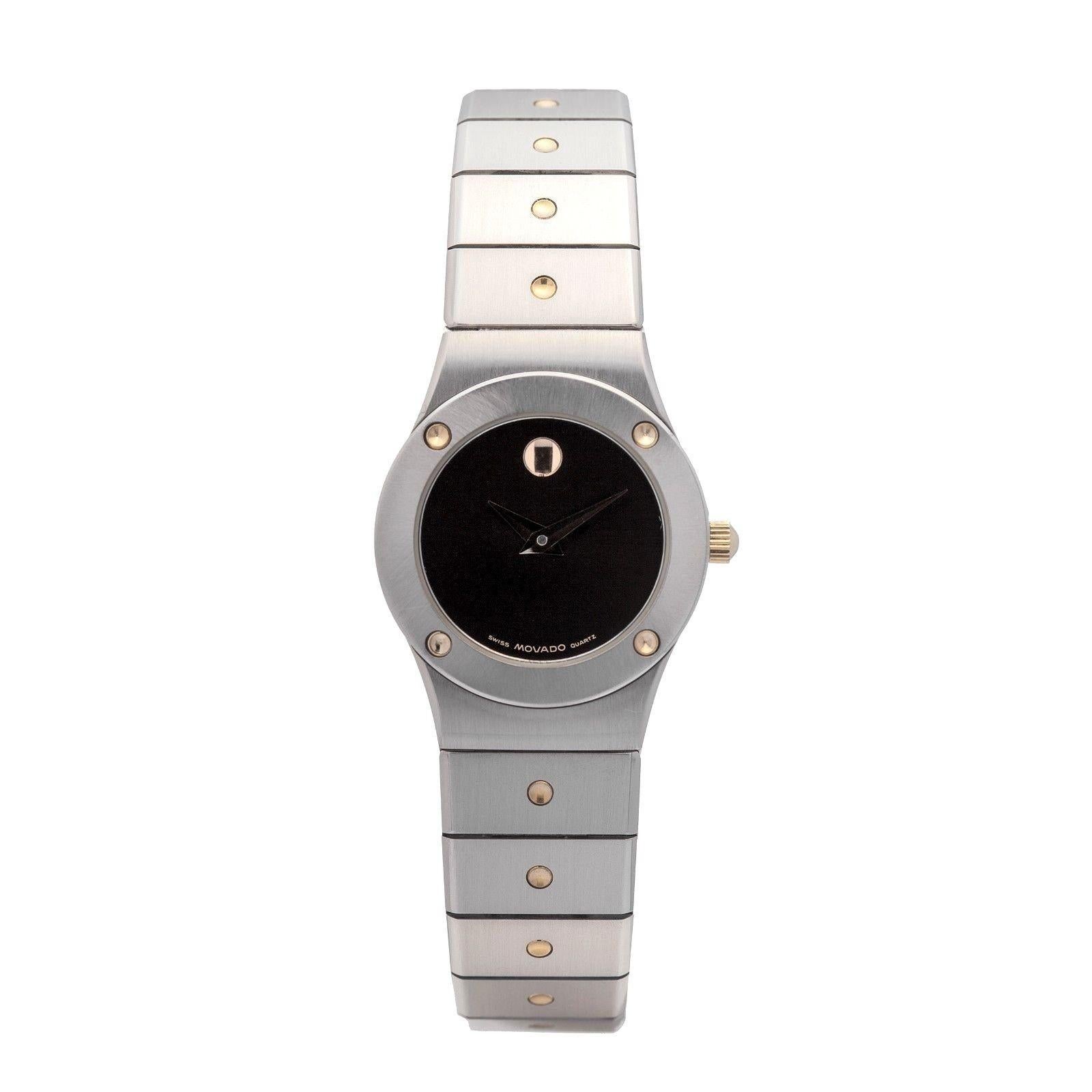 Movado Museum 86-A1-836K With 7 mm Band, Stainless-Steel Bezel & Black Dial