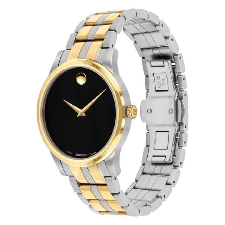 Movado Museum Schwarzes Zifferblatt 40mm Zweifarbige Quarz-Herrenuhr 607536

Gehäusegröße: 40mm
Wasserbeständigkeit: 30m