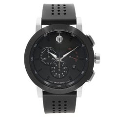 Movado Museum Chronograph Steel Black Dial Quartz Men Watch 0606545