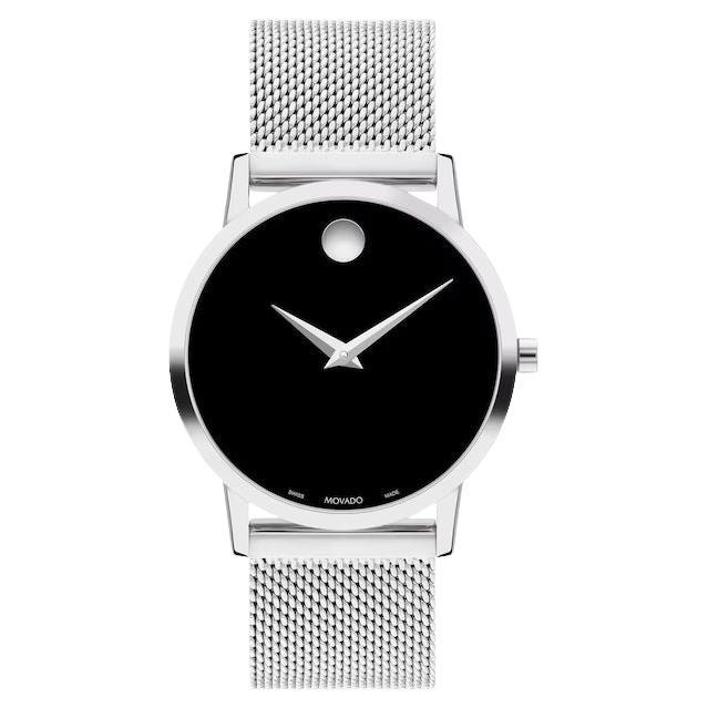 Movado Museum Classic 33mm Black Dial Stainless Steel Ladies Watch 607646 For Sale