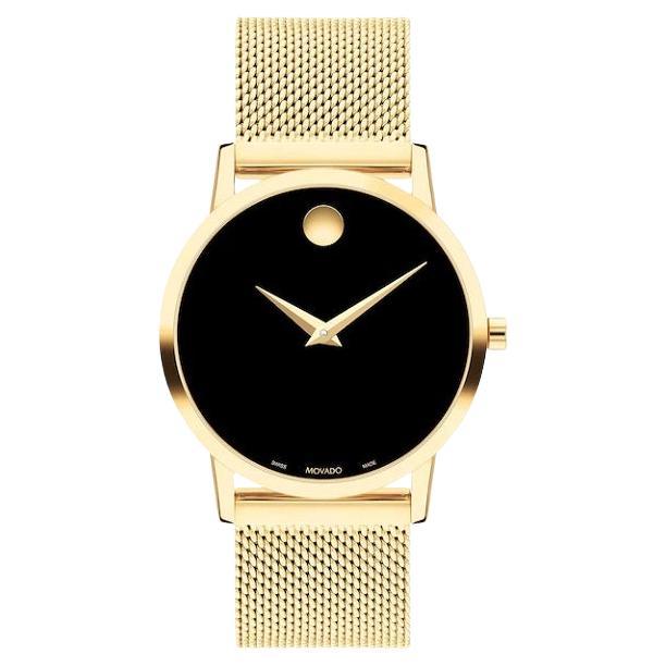 Movado Museum Classic 33mm Black Dial Stainless Steel Ladies Watch 607647 For Sale