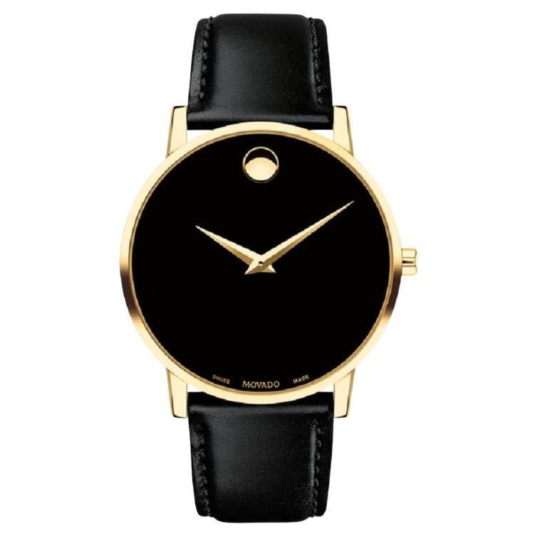 Movado Museum Classic 40mm Black Dial Calfskin Leather Strap Men's Watch 607271