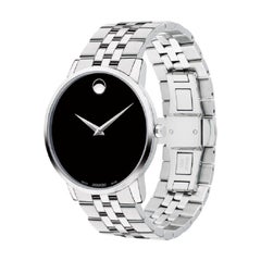 Movado Museum Classic 40mm Black Dial Stainless Steel Men's Watch 607199