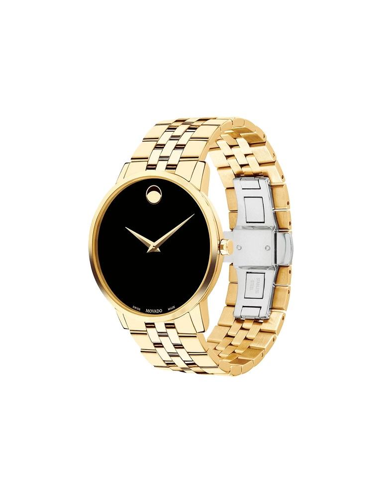 Movado Museum Classic 40mm Black Dial Stainless Steel Men's Watch 607203

Movado Men's Museum Classic watch, 40 mm yellow gold PVD-finished stainless steel case, black Museum dial with gold-toned dot and hands, yellow gold PVD-finished stainless