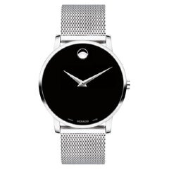 Reloj de caballero Movado Museum Classic 40 mm Esfera negra Acero inoxidable 607219