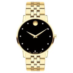 Used Movado Museum Classic 40mm Black Dial Stainless Steel Men's Watch 607625