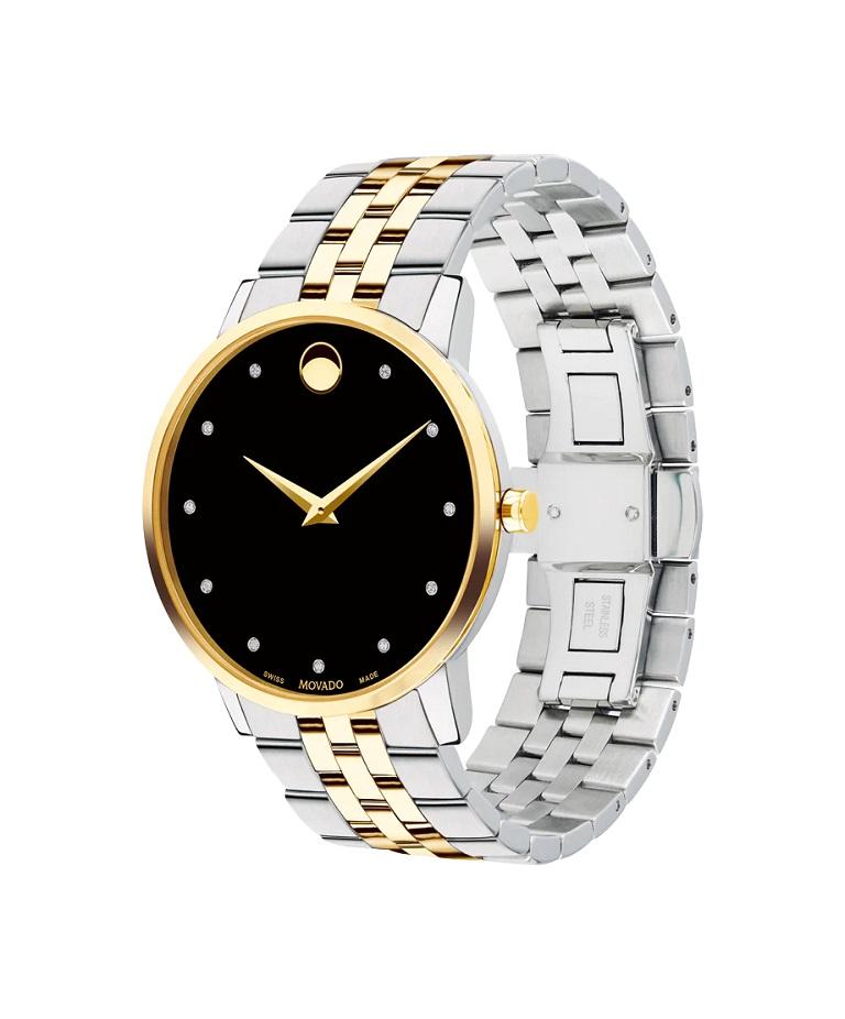 Reloj Movado Museum Classic 40 mm Esfera negra Acero inoxidable bicolor 607202

Presentamos el reloj Museum Classic, una auténtica obra maestra que combina el diseño clásico con el lujo moderno. La caja de acero inoxidable de 40 mm con acabado PVD