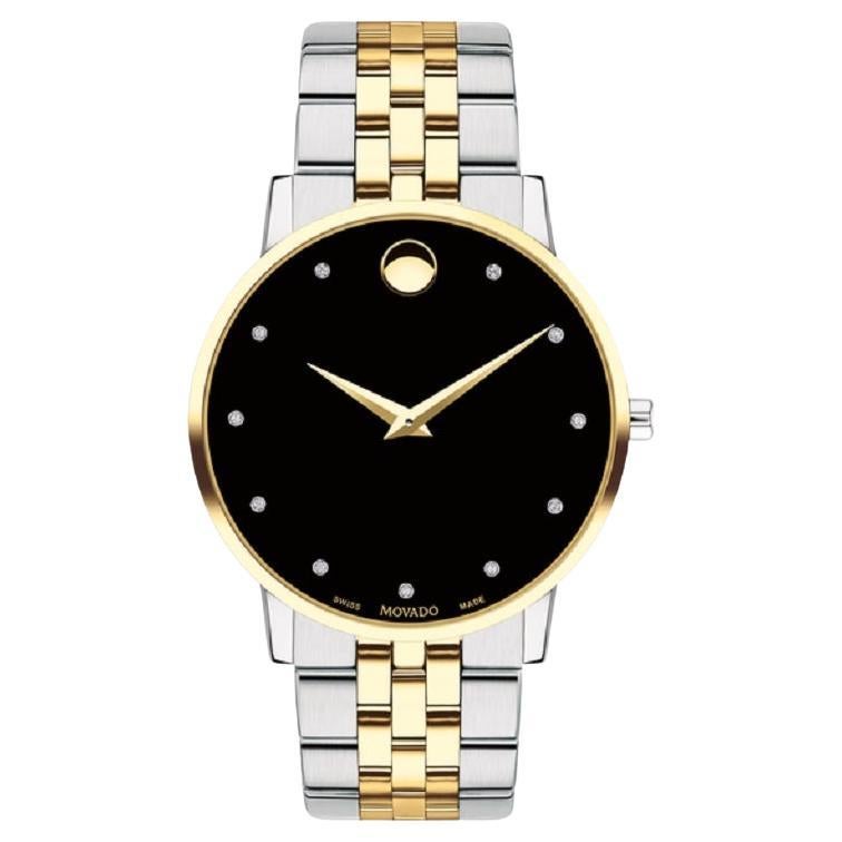 Movado Museum Classic 40mm Black Dial Men's Yellow Gold Ion Plated ...