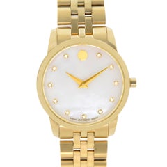 Movado Museum Classic Steel Mother of Pearl Diamond Dial Ladies Watch 0606998