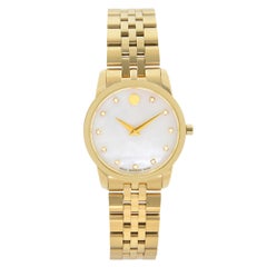 Movado Museum Classic Steel Mother of Pearl Diamond Dial Ladies Watch 0606998