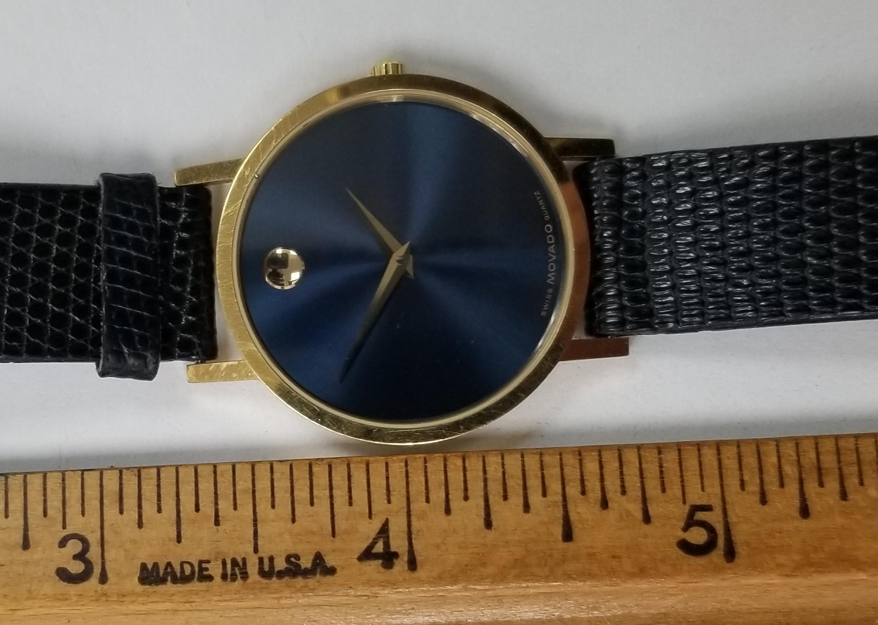 movado museum classic blue