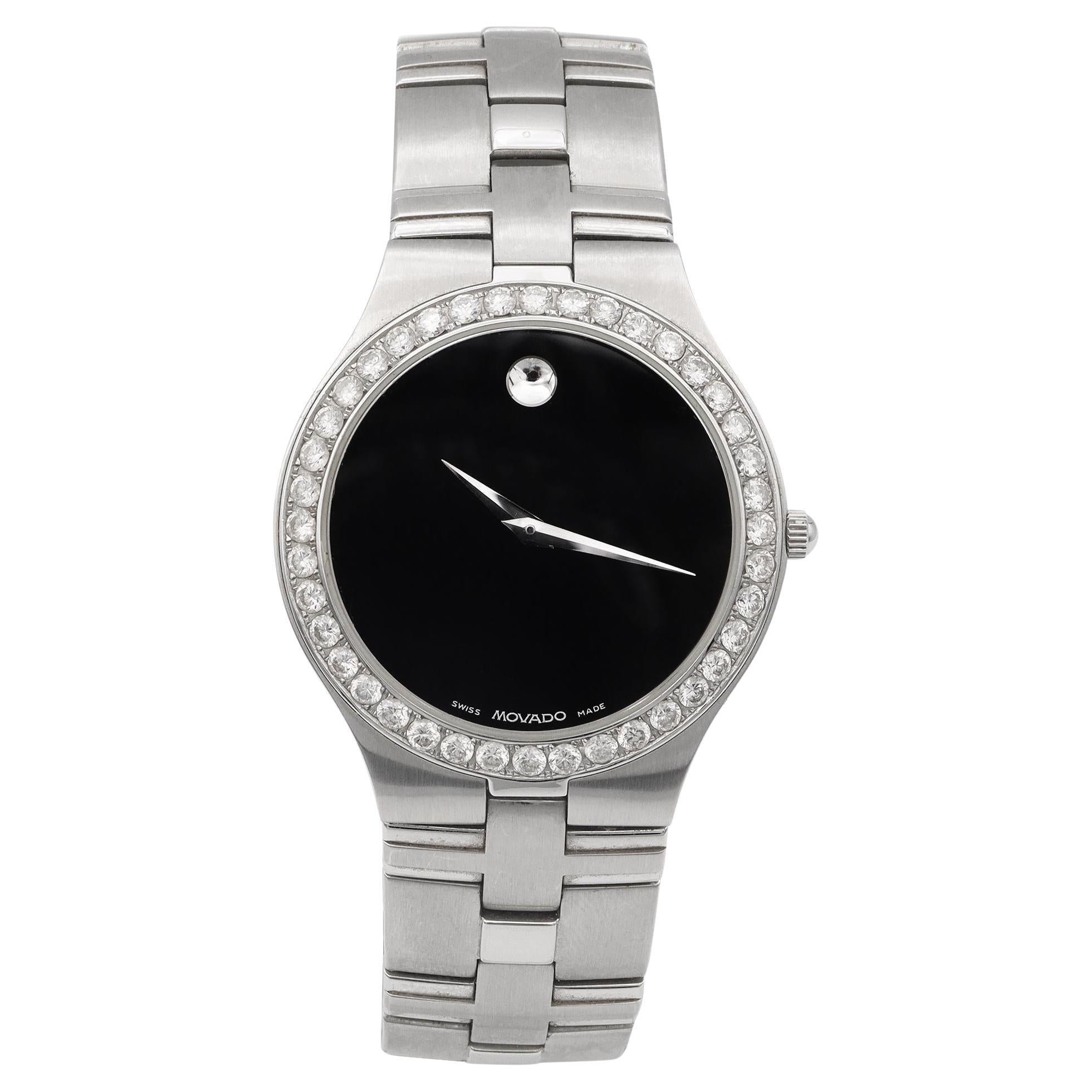 Movado Museum Juro Diamond Stainless Steel Quartz Men's Watch Ref. 84.G2.1899