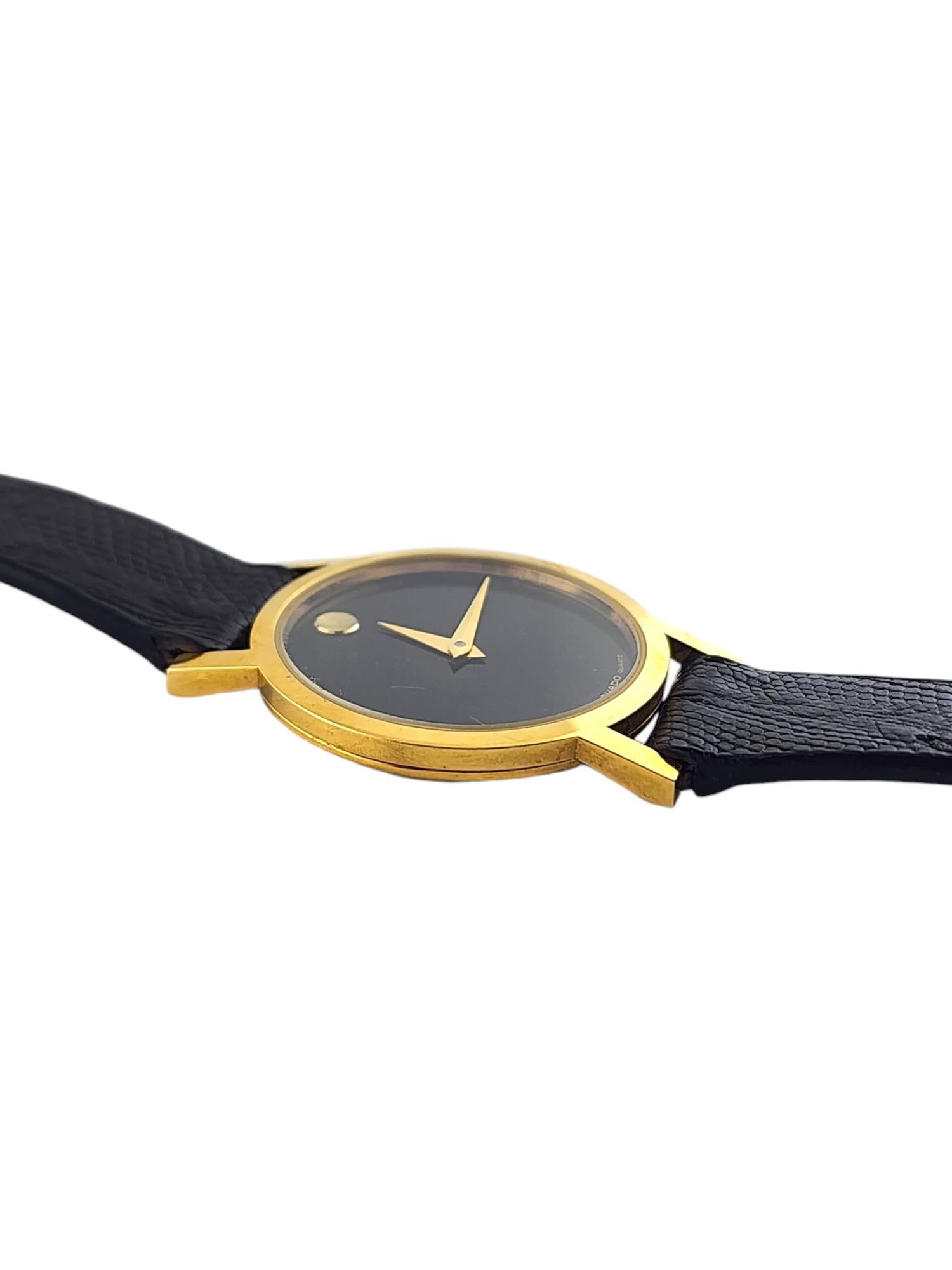 Movado Museum Ladies Watch 87.A1.832 25mm Black Dial #18481 In Good Condition In Washington Depot, CT